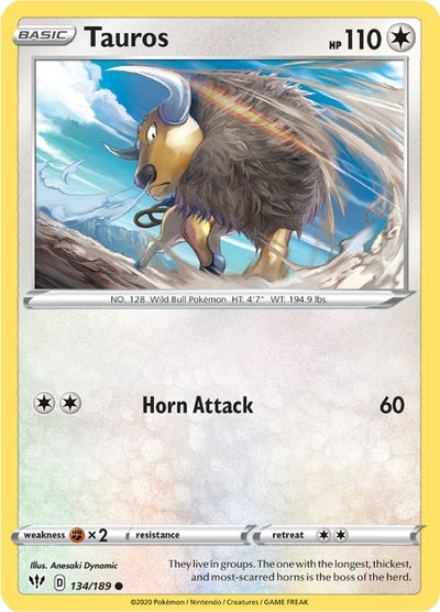 Tauros (134/189) (SWSH03: Darkness Ablaze)