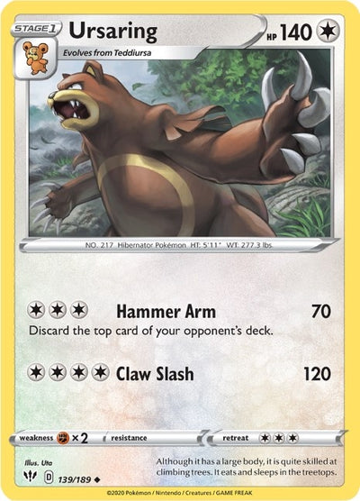 Ursaring (139/189) (SWSH03: Darkness Ablaze)