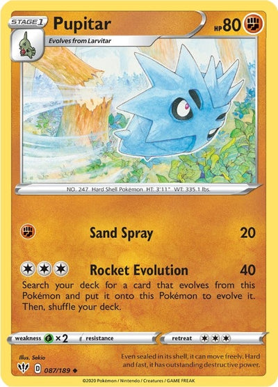 Pupitar (087/189) (SWSH03: Darkness Ablaze)