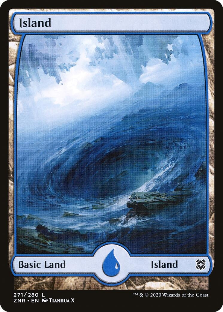 Island (271) - Full Art (271) [ZNR] - MTG Single
