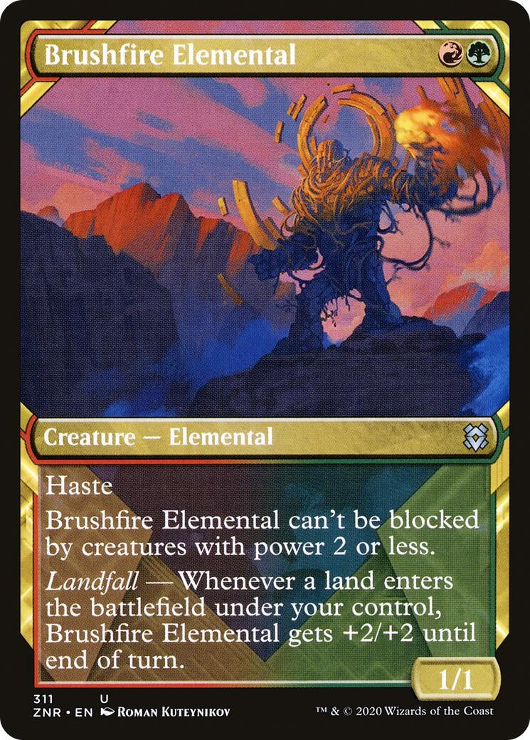 Brushfire Elemental (Showcase) (311) [ZNR] - MTG Single