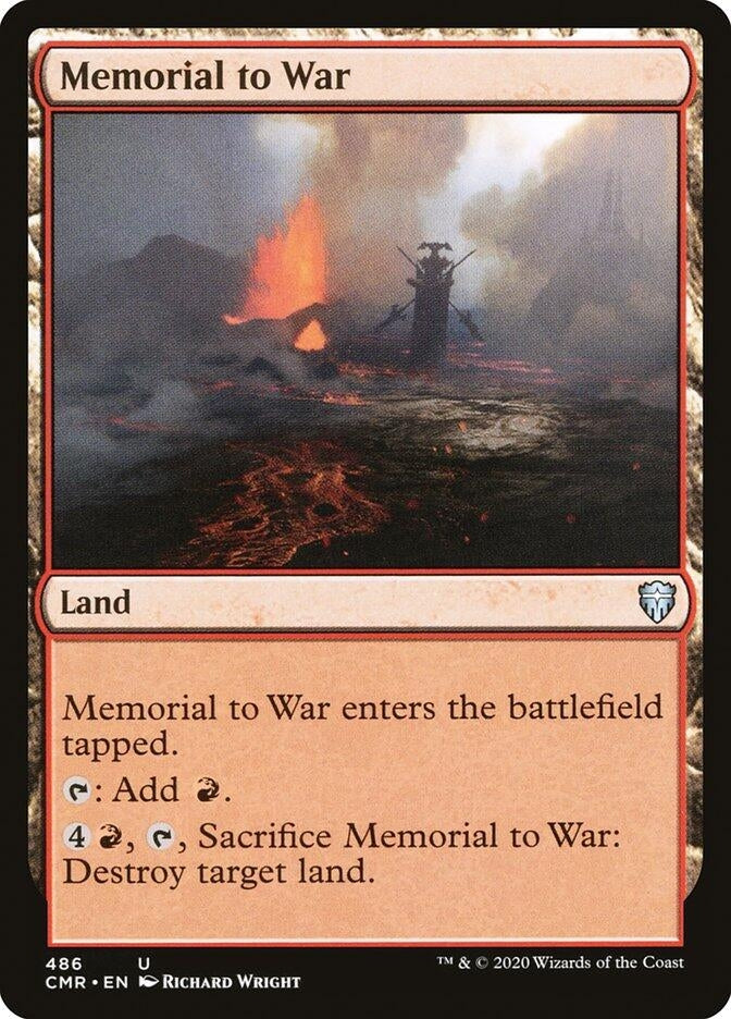 Memorial to War (486) [CMR] - MTG Single
