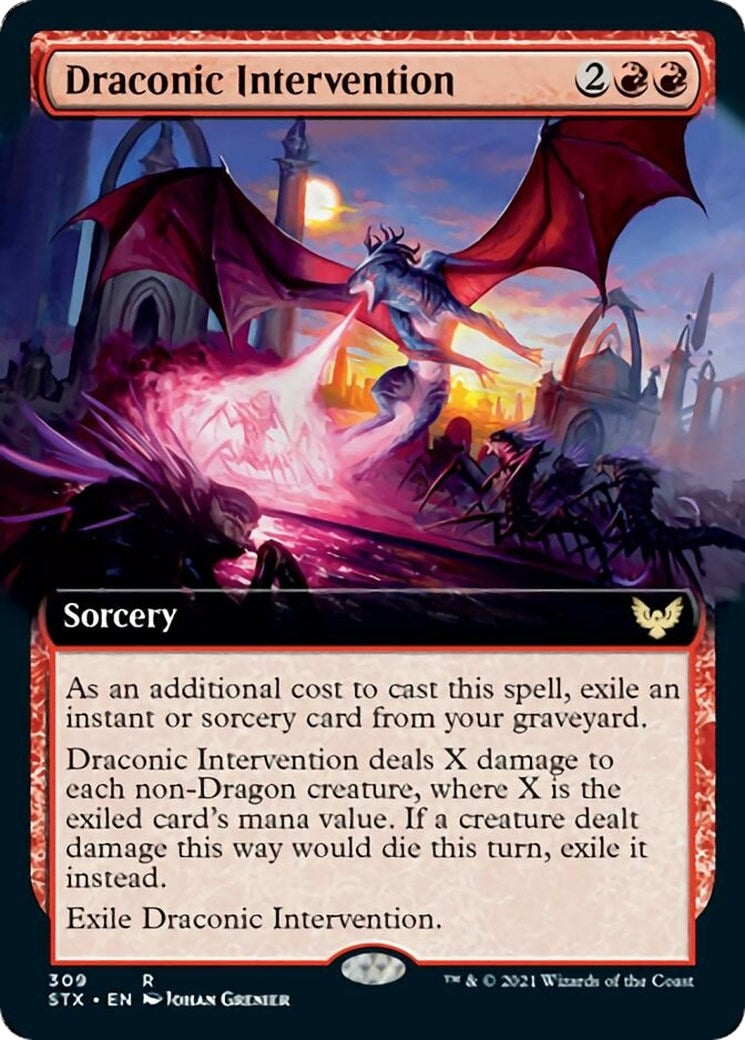 Draconic Intervention (Extended Art) (309) [STX] - MTG Single