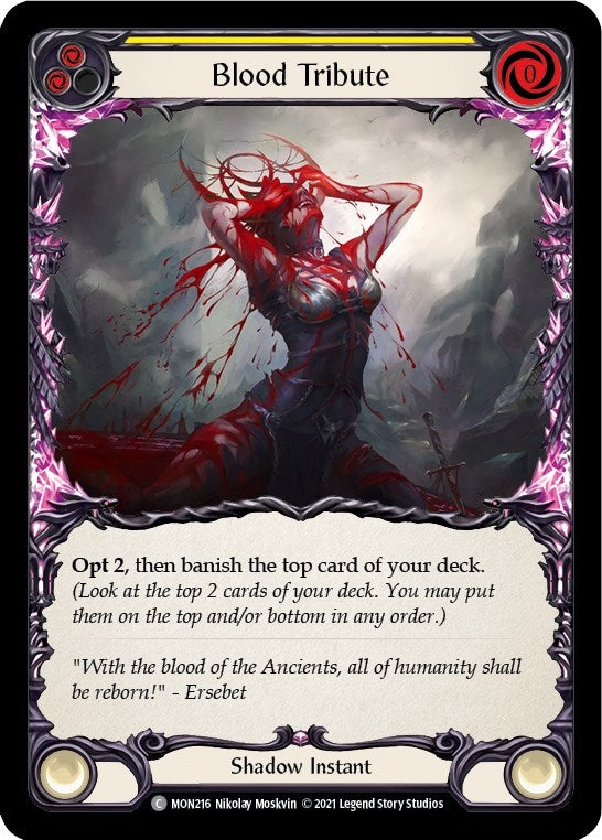 Blood Tribute (Yellow) (216) [MON] - Flesh and Blood TCG Single