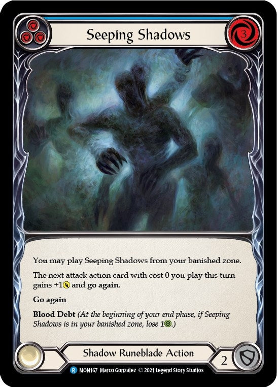 Seeping Shadows (Blue) (167) [MON] - Flesh and Blood TCG Single