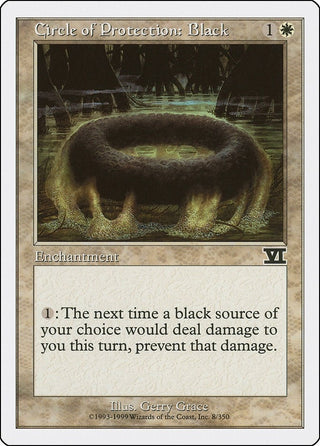 Circle of Protection: Black (8) [6ED] - MTG Single
