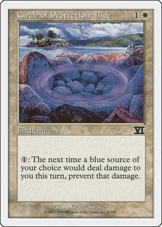 Circle of Protection: Blue (9) [6ED] - MTG Single