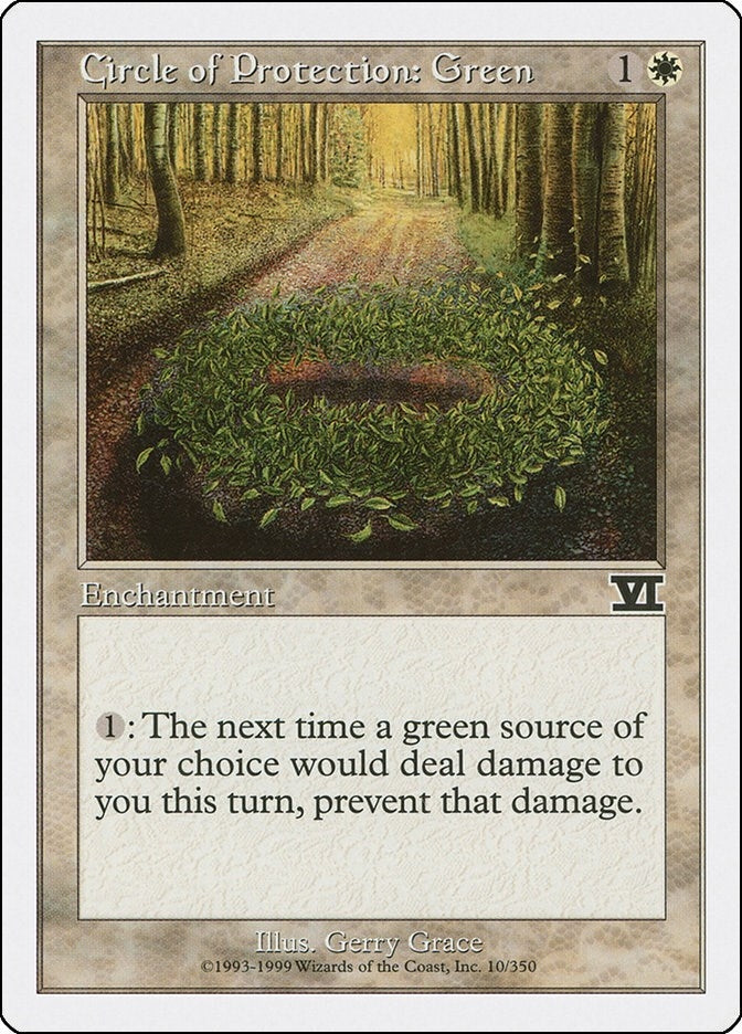 Circle of Protection: Green (10) [6ED] - MTG Single
