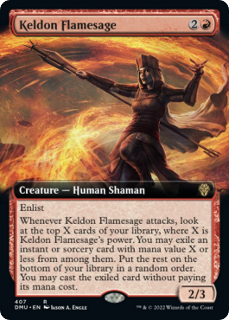 Keldon Flamesage (Extended Art) (407) [DMU] - MTG Single