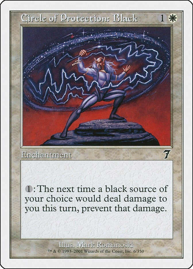 Circle of Protection: Black (6) [7ED] - MTG Single