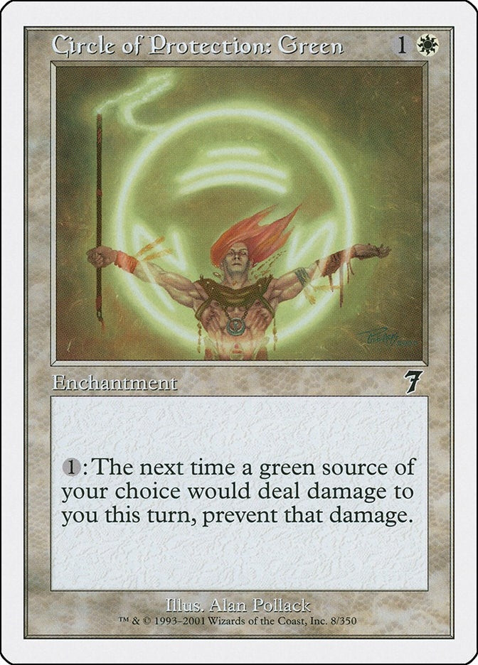Circle of Protection: Green (8) [7ED] - MTG Single