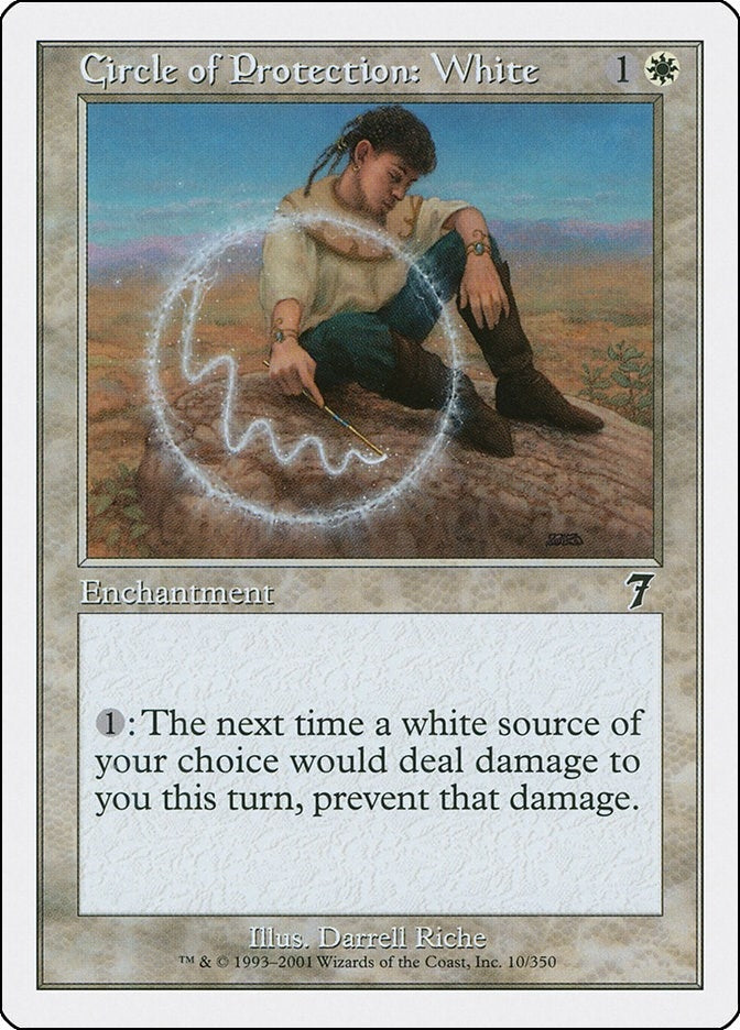 Circle of Protection: White (10) [7ED] - MTG Single