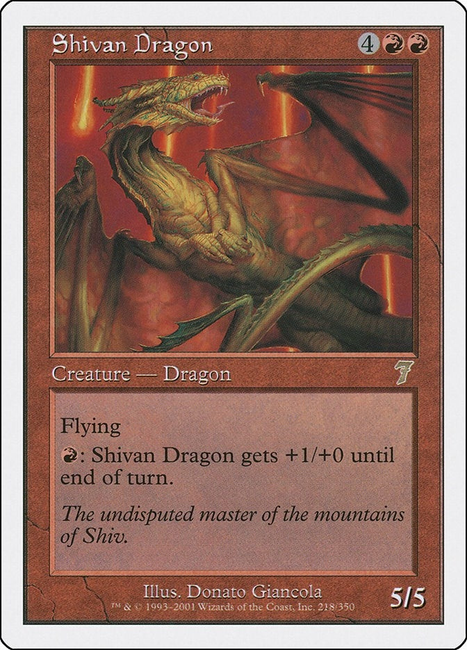 Shivan Dragon (218) [7ED] - MTG Single