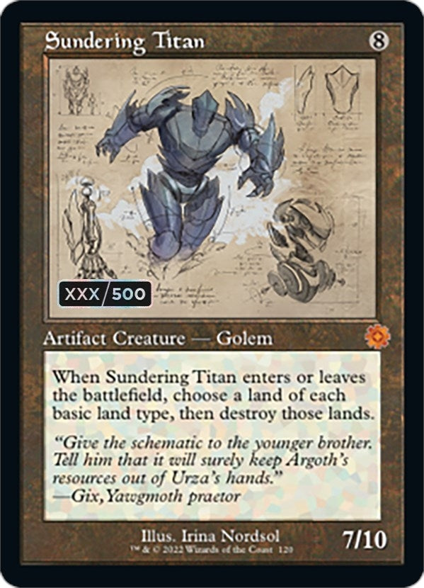 Sundering Titan (Schematic) (Serial Numbered) (120) [BRR] - MTG Single
