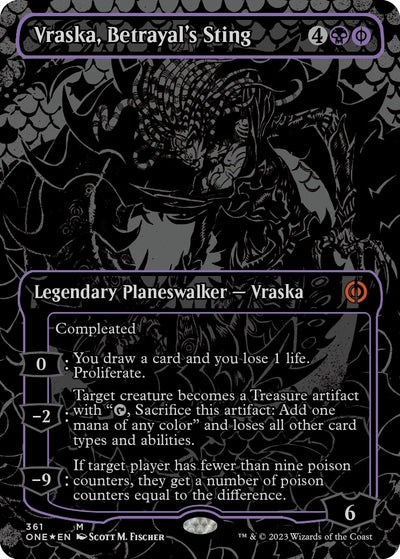 Vraska, Betrayal's Sting (Oil Slick Raised Foil) (361) [ONE]