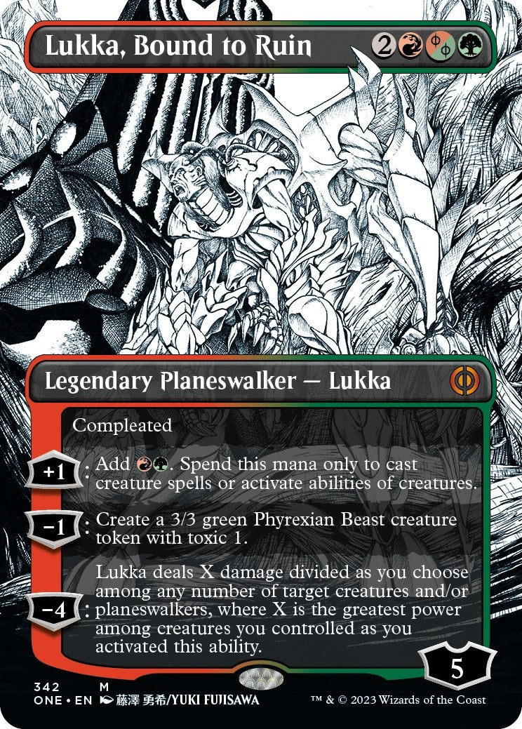 Lukka Bound to Ruin (Borderless) (342) [ONE] - MTG Single