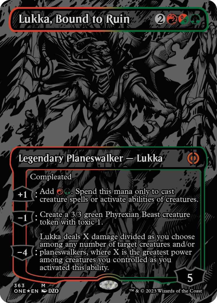 Lukka Bound to Ruin (Oil Slick Raised Foil) (363) [ONE] - MTG Single