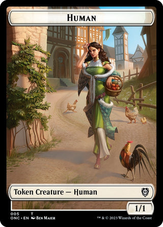 Human // Spirit Double-sided Token (0) [ONC] - MTG Single