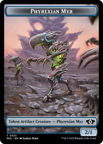 Phyrexian Myr // Dinosaur Double-Sided Token (0) [MOM]