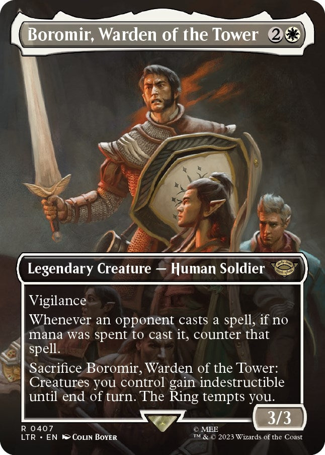 Boromir Warden of the Tower (Borderless) (407) [LTR] - MTG Single