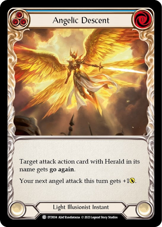 Angelic Descent (Blue) (34) [DTD] - Flesh and Blood TCG Single