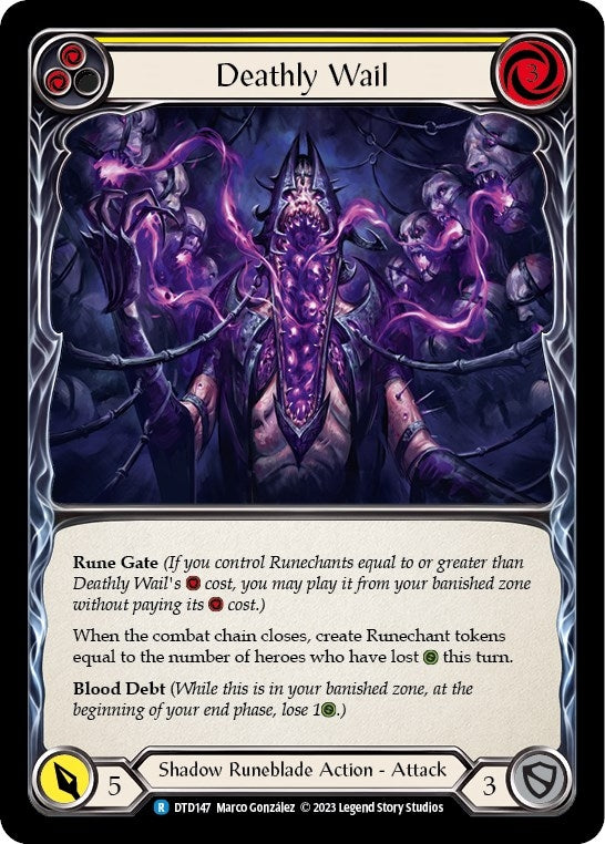 Deathly Wail (Yellow) (147) [DTD] - Flesh and Blood TCG Single