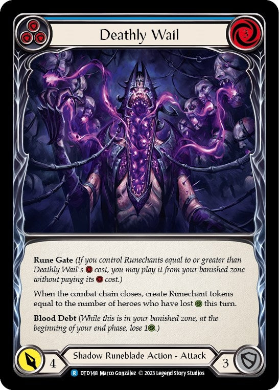 Deathly Wail (Blue) (148) [DTD] - Flesh and Blood TCG Single