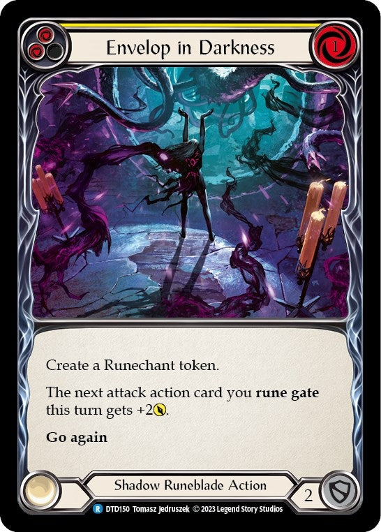 Envelop in Darkness (Yellow) (150) [DTD] - Flesh and Blood TCG Single