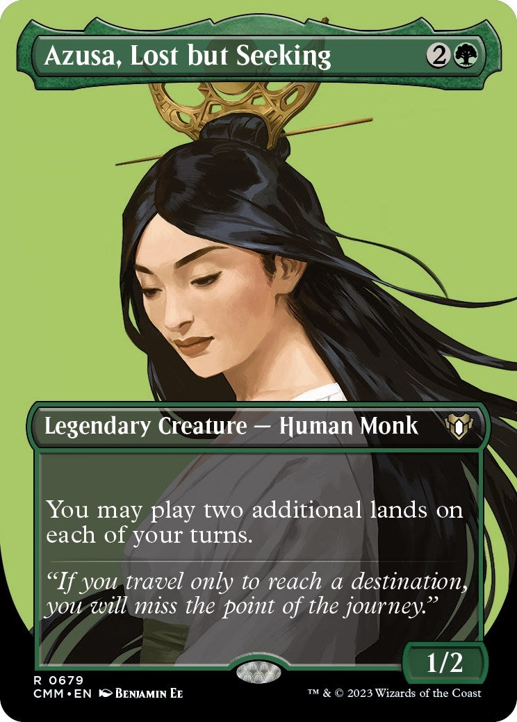 Azusa Lost but Seeking (Borderless) (679) [CMM] - MTG Single