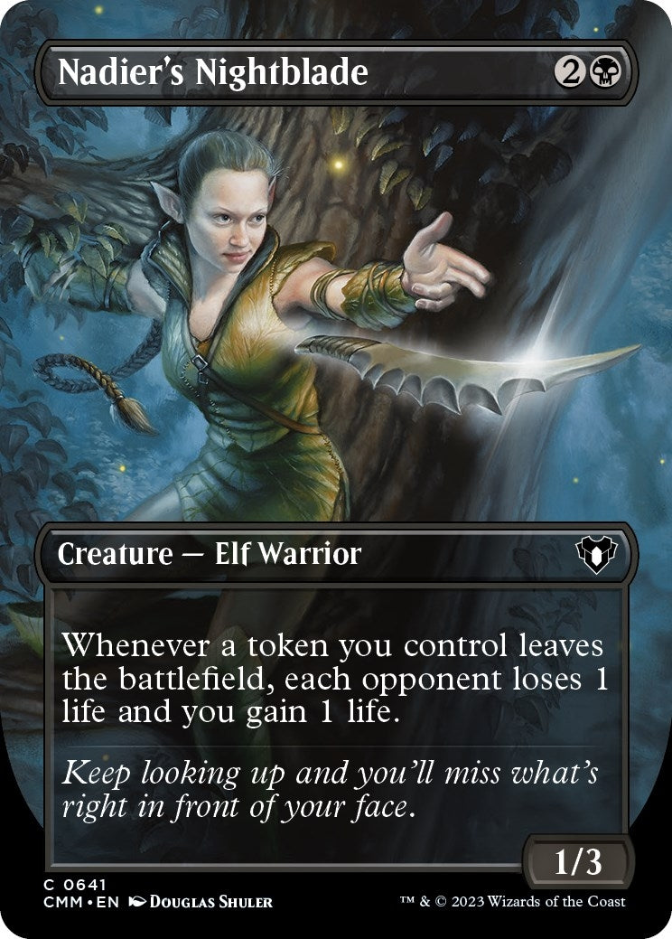 Nadier’s Nightblade (Borderless) (641) [CMM] - MTG Single