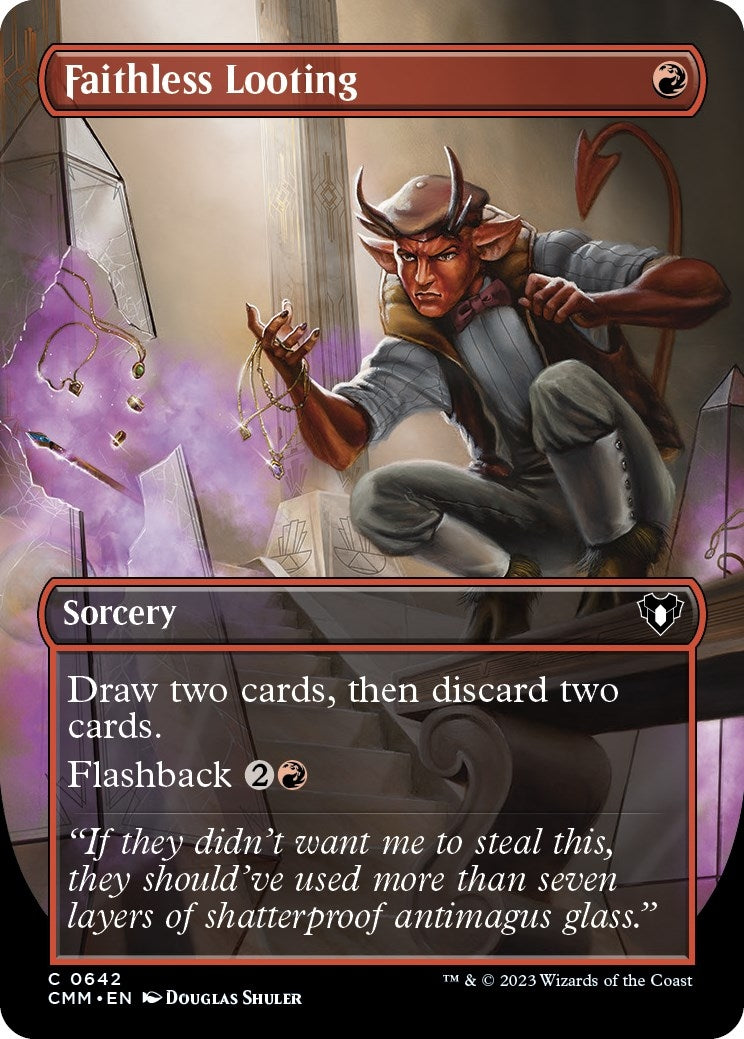 Faithless Looting (Borderless) (642) [CMM] - MTG Single