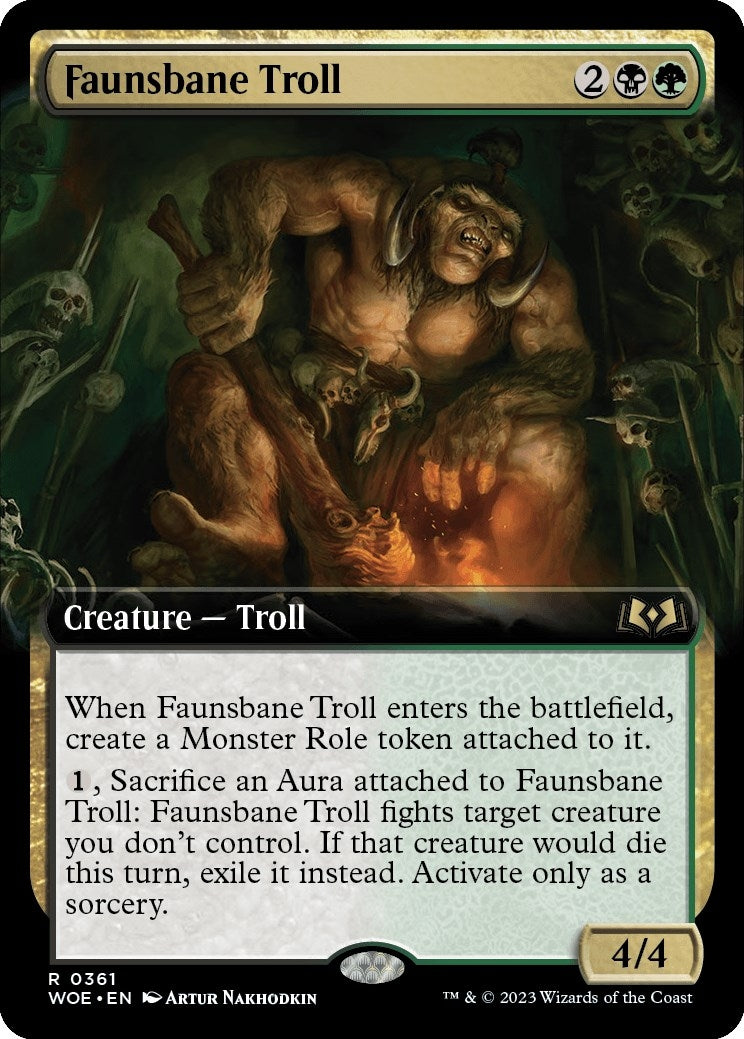 Faunsbane Troll (Extended Art) (361) [WOE] - MTG Single