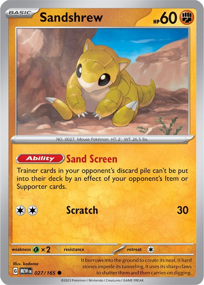 Sandshrew (027/165) (SV: Scarlet & Violet 151)