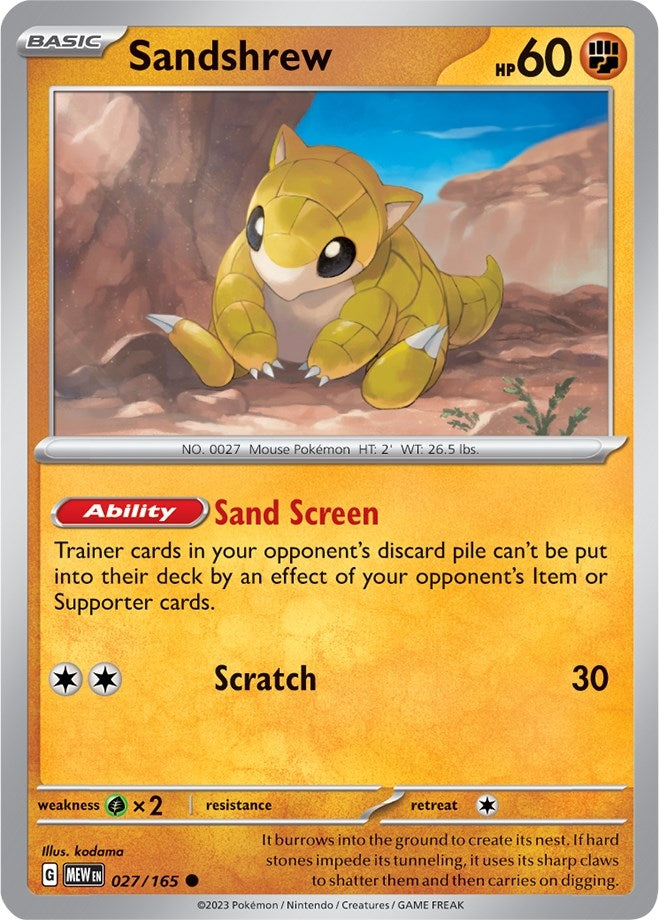 Sandshrew (027/165) (SV: Scarlet & Violet 151)