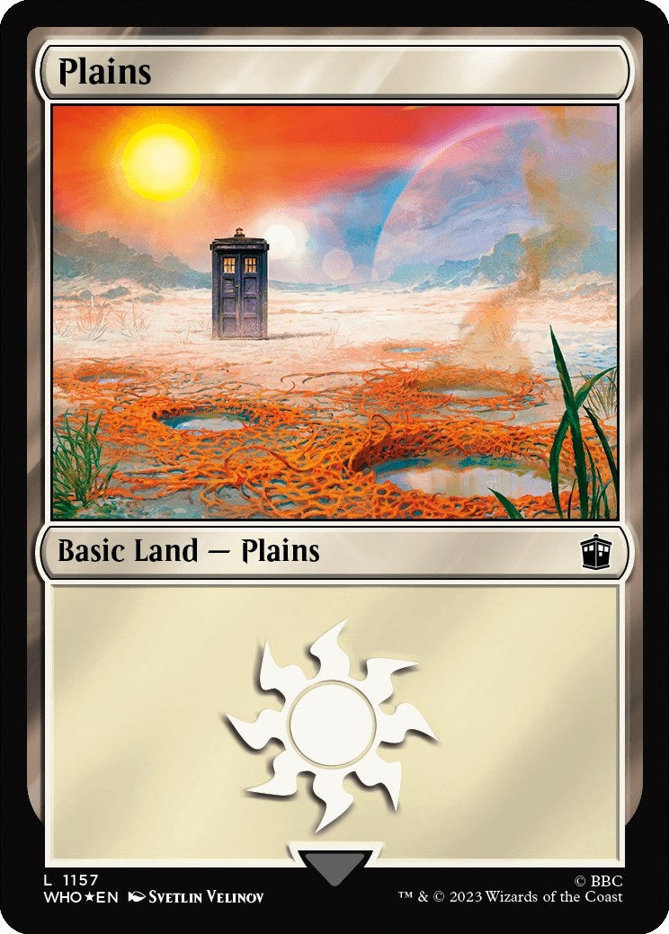 Plains (1157) (Surge Foil) (1157) [WHO] - MTG Single
