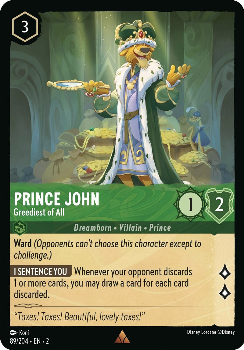 Prince John - Greediest of All (89) (2) - Disney Lorcana Single