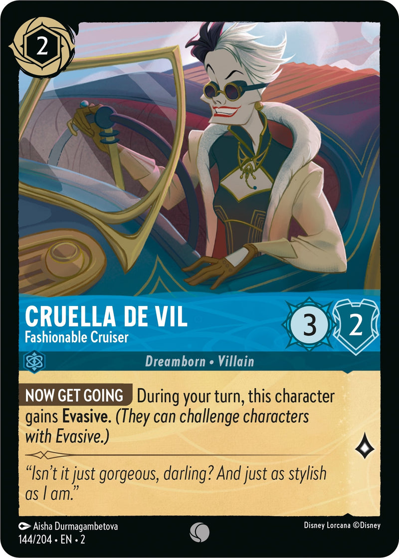 Cruella De Vil - Fashionable Cruiser (144) (2) - Disney Lorcana Single