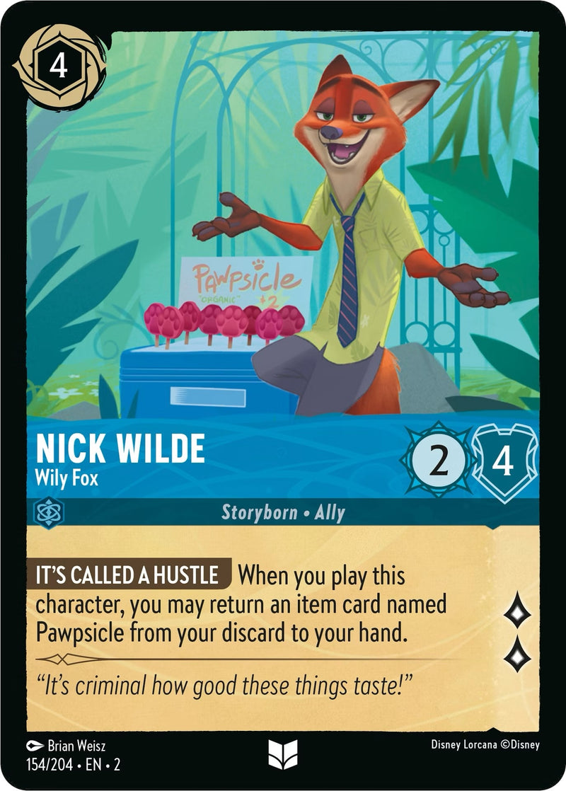 Nick Wilde - Wily Fox (154) (2) - Disney Lorcana Single