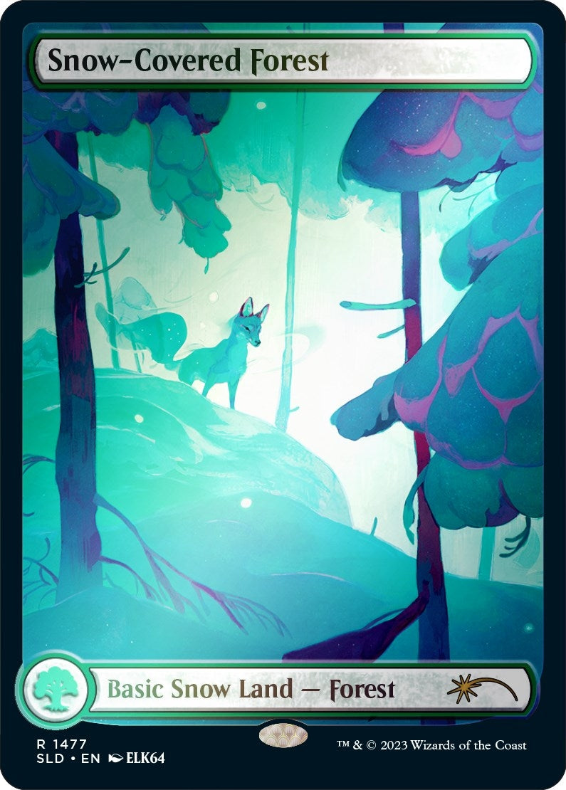 Snow-Covered Forest (1477) (Rainbow Foil) (1477) [SLD] - MTG Single