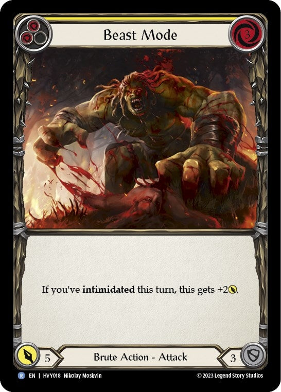Beast Mode (Yellow) (18) [HVY] - Flesh and Blood TCG Single