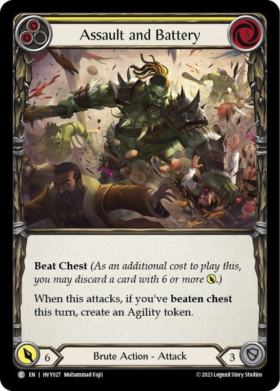 Assault and Battery (Yellow) (27) [HVY] - Flesh and Blood TCG Single