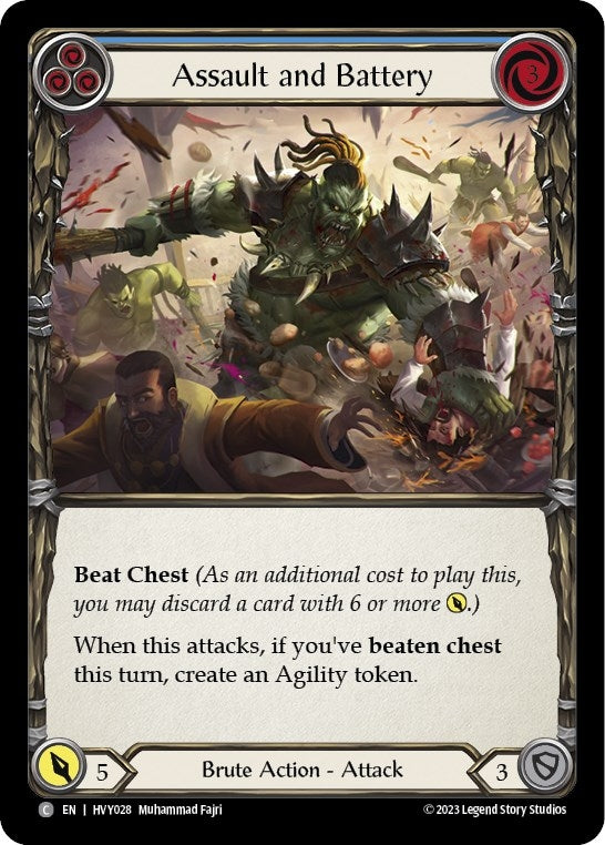 Assault and Battery (Blue) (28) [HVY] - Flesh and Blood TCG Single