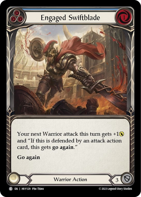 Engaged Swiftblade (Blue) (129) [HVY] - Flesh and Blood TCG Single