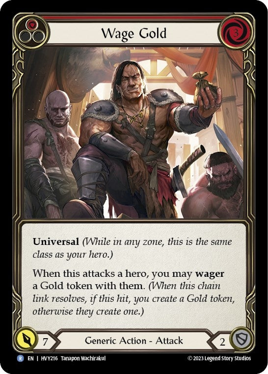 Wage Gold (Red) (216) [HVY] - Flesh and Blood TCG Single