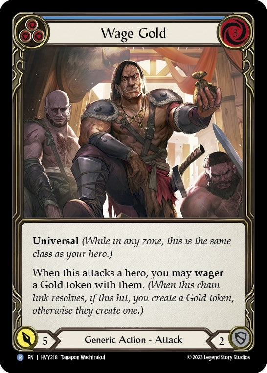 Wage Gold (Blue) (218) [HVY] - Flesh and Blood TCG Single