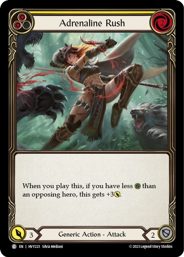 Adrenaline Rush (Yellow) (223) [HVY] - Flesh and Blood TCG Single