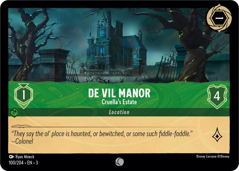 De Vil Manor - Cruella’s Estate (100) (3) - Disney Lorcana Single