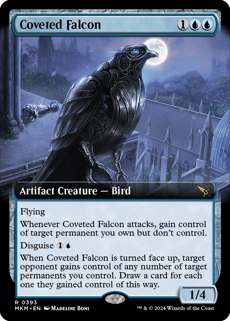 Coveted Falcon (Extended Art) (393) [MKM] - MTG Single