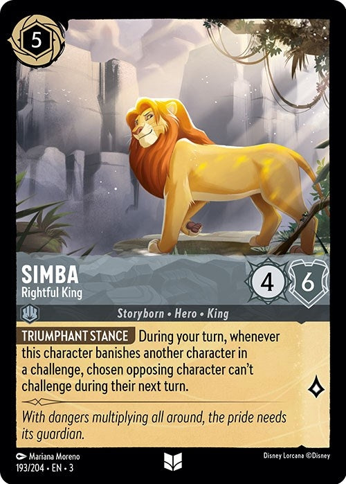 Simba - Rightful King (193) (3) - Disney Lorcana Single