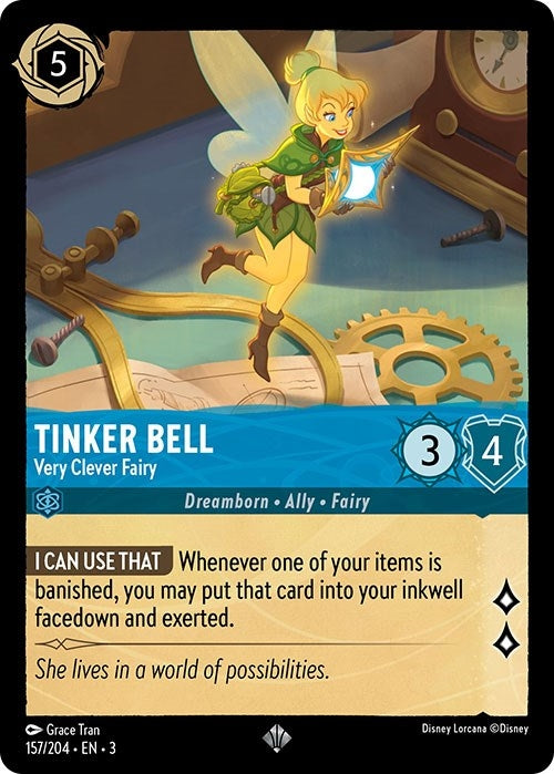 Tinker Bell - Very Clever Fairy (157) (3) - Disney Lorcana Single